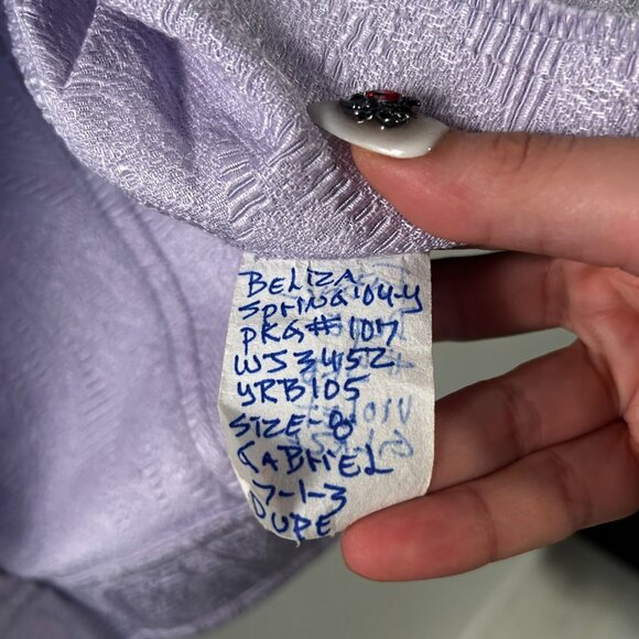 Beliza Violet Glaze Embossed Vintage Floral Zip Light Weight Moto Jacket - Picture 3 of 5